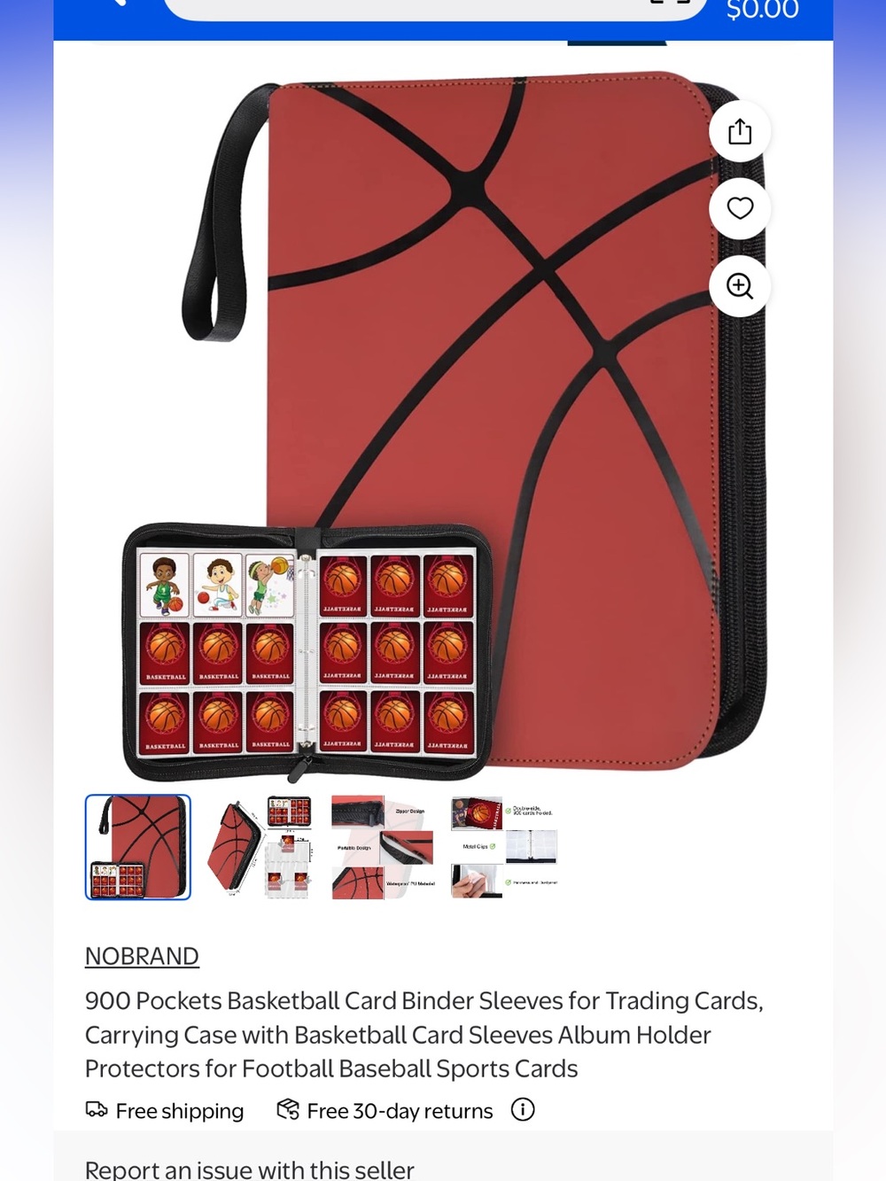 Basketball Card Binder - 900 Pockets Trading Card Album, new in plastic